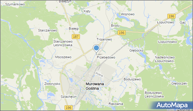 mapa Przebędowo, Przebędowo gmina Murowana Goślina na mapie Targeo